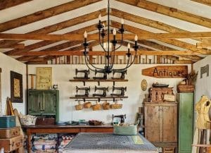Interior of a transformed Old Hickory Buildings & Sheds Utility Shed featuring the Playhouse Package.
